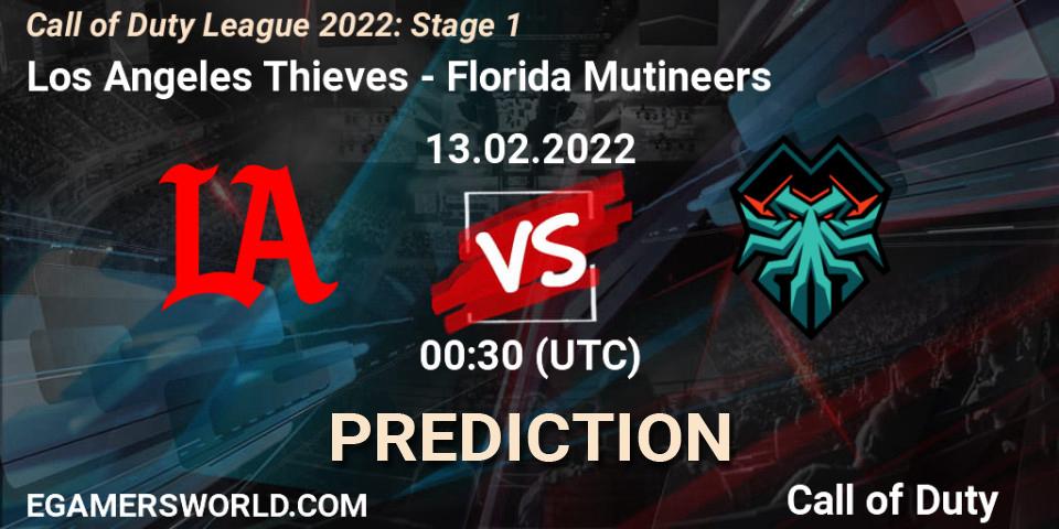 Los Angeles Thieves vs Florida Mutineers: Betting TIp, Match Prediction. 13.02.2022 at 00:30. Call of Duty, Call of Duty League 2022: Stage 1