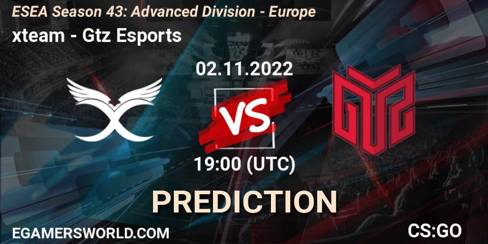 xteam vs GTZ Bulls Esports: Betting TIp, Match Prediction. 02.11.22. CS2 (CS:GO), ESEA Season 43: Advanced Division - Europe
