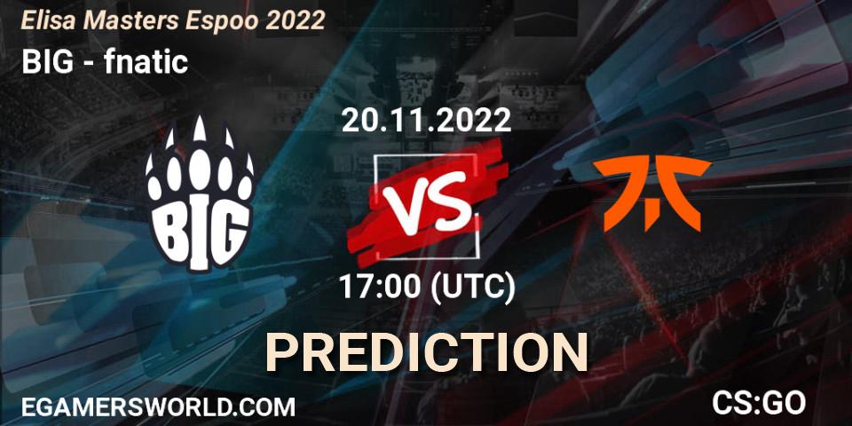 BIG vs fnatic: Betting TIp, Match Prediction. 20.11.22. CS2 (CS:GO), Elisa Masters Espoo 2022