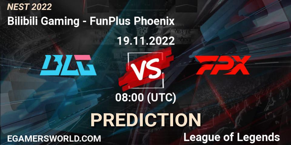 Bilibili Gaming vs FunPlus Phoenix: Betting TIp, Match Prediction. 19.11.22. LoL, NEST 2022