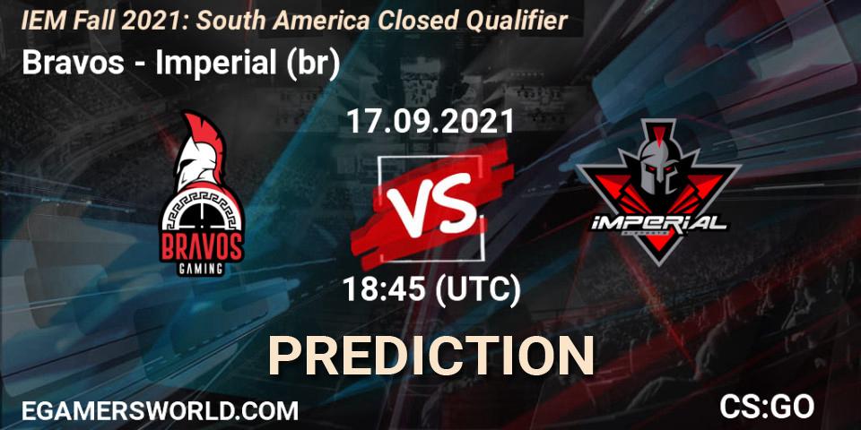 Bravos vs Imperial (br): Betting TIp, Match Prediction. 17.09.2021 at 18:45. Counter-Strike (CS2), IEM Fall 2021: South America Closed Qualifier