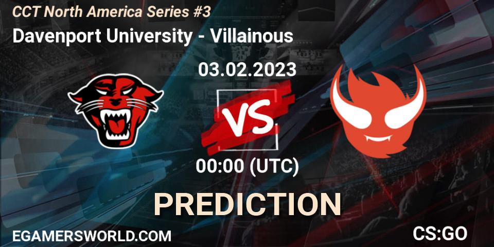Davenport University vs Villainous: Betting TIp, Match Prediction. 03.02.23. CS2 (CS:GO), CCT North America Series #3