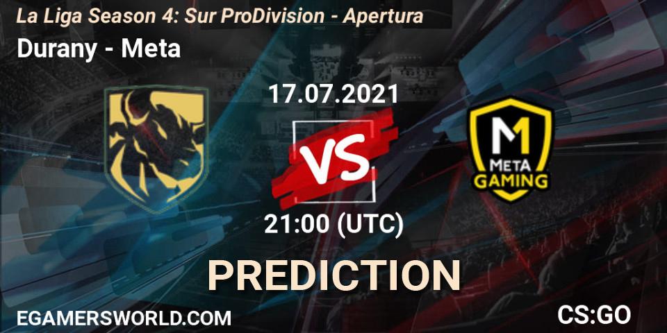 Durany vs Meta Gaming Brasil: Betting TIp, Match Prediction. 17.07.2021 at 21:00. Counter-Strike (CS2), La Liga Season 4: Sur Pro Division - Apertura