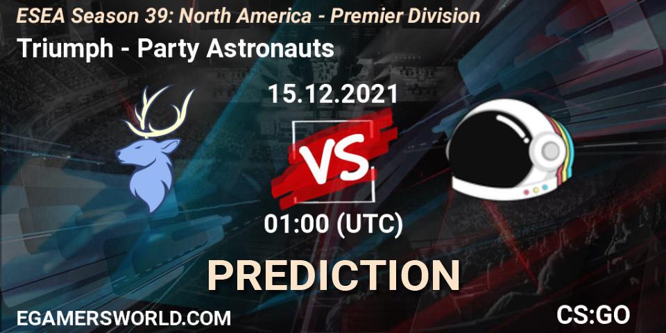 Triumph vs Party Astronauts: Betting TIp, Match Prediction. 15.12.21. CS2 (CS:GO), ESEA Season 39: North America - Premier Division