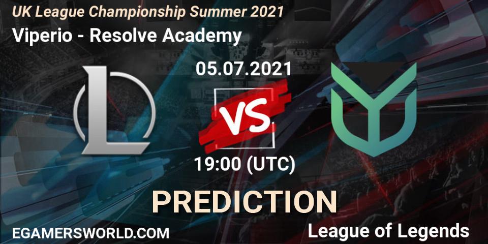 Viperio vs Resolve Academy: Betting TIp, Match Prediction. 05.07.2021 at 19:00. LoL, UK League Championship Summer 2021