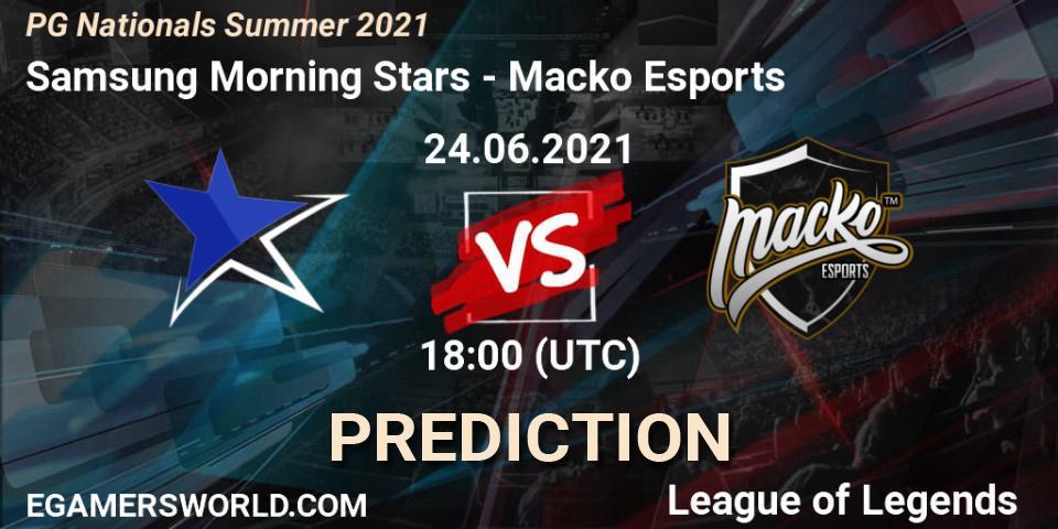 Samsung Morning Stars vs Macko Esports: Betting TIp, Match Prediction. 24.06.2021 at 18:00. LoL, PG Nationals Summer 2021