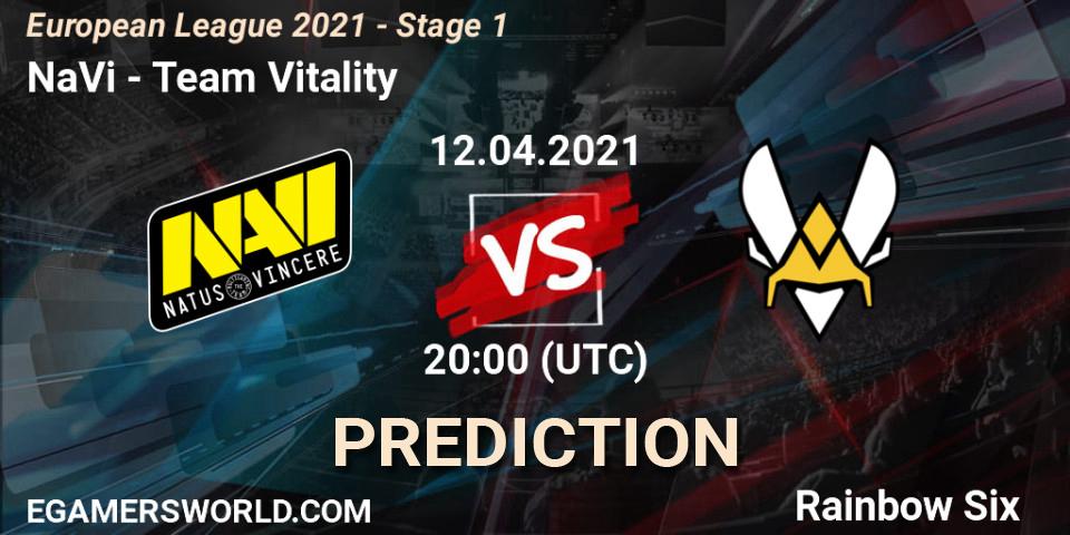 NaVi vs Team Vitality: Betting TIp, Match Prediction. 12.04.21. Rainbow Six, European League 2021 - Stage 1