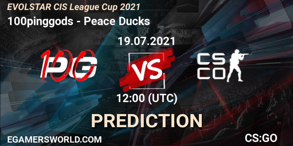 100pinggods vs Peace Ducks: Betting TIp, Match Prediction. 19.07.2021 at 12:05. Counter-Strike (CS2), EVOLSTAR CIS League Cup 2021