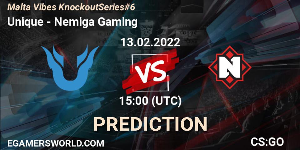 Unique vs Nemiga Gaming: Betting TIp, Match Prediction. 13.02.22. CS2 (CS:GO), Malta Vibes Knockout Series #6
