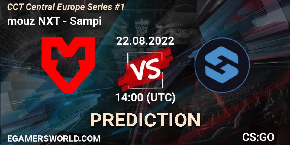 mouz NXT vs Sampi: Betting TIp, Match Prediction. 22.08.2022 at 14:45. Counter-Strike (CS2), CCT Central Europe Series #1