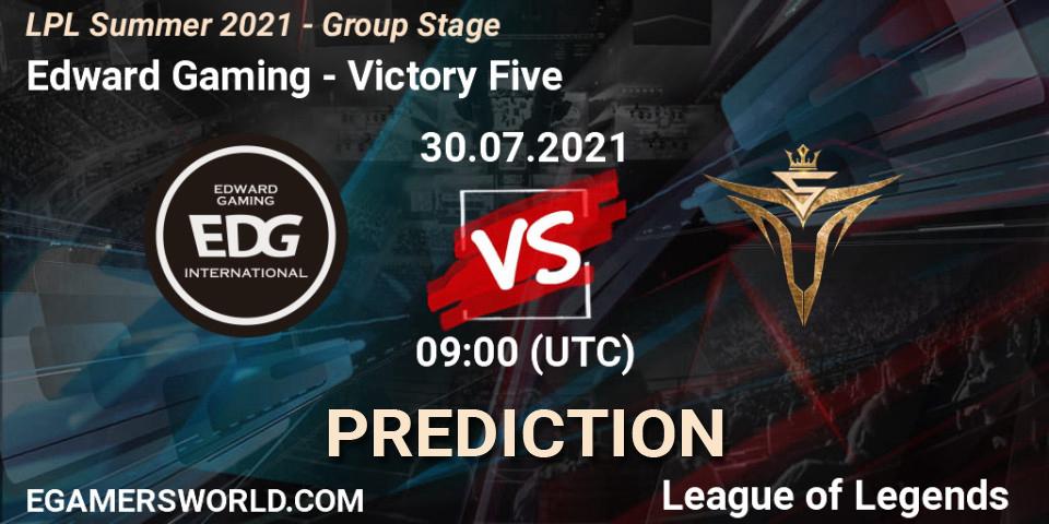 Edward Gaming vs Victory Five: Betting TIp, Match Prediction. 30.07.21. LoL, LPL Summer 2021 - Group Stage