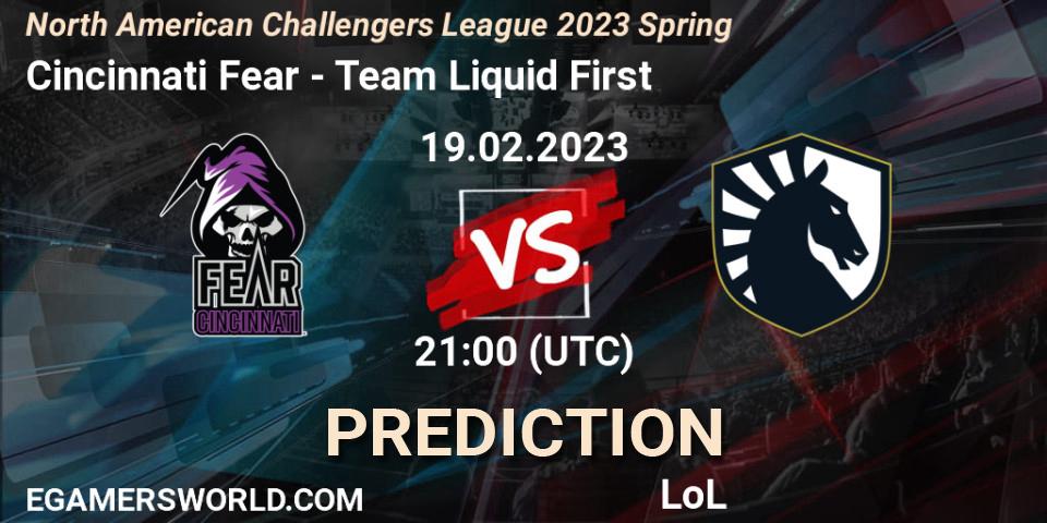Cincinnati Fear vs Team Liquid First: Betting TIp, Match Prediction. 19.02.23. LoL, NACL 2023 Spring - Group Stage
