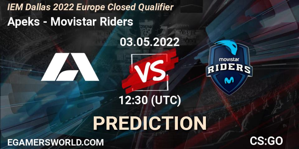 Apeks vs Movistar Riders: Betting TIp, Match Prediction. 03.05.22. CS2 (CS:GO), IEM Dallas 2022 Europe Closed Qualifier