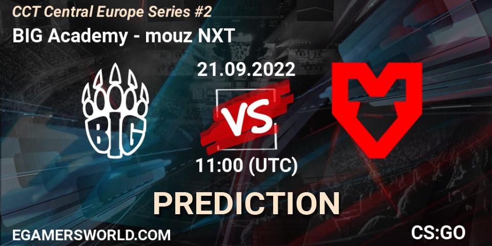 BIG Academy vs mouz NXT: Betting TIp, Match Prediction. 21.09.2022 at 11:00. Counter-Strike (CS2), CCT Central Europe Series #2