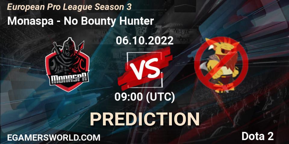 Monaspa vs No Bounty Hunter: Betting TIp, Match Prediction. 06.10.22. Dota 2, European Pro League Season 3 