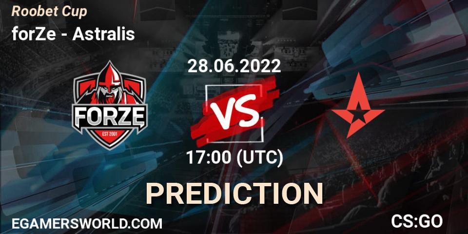 forZe vs Astralis: Betting TIp, Match Prediction. 28.06.2022 at 17:00. Counter-Strike (CS2), Roobet Cup