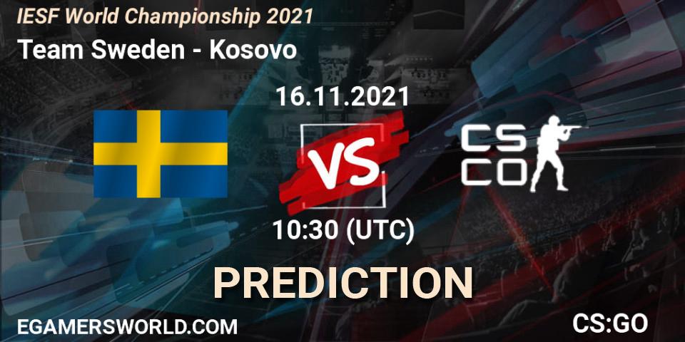 Team Sweden vs Kosovo: Betting TIp, Match Prediction. 16.11.2021 at 10:30. Counter-Strike (CS2), IESF World Championship 2021