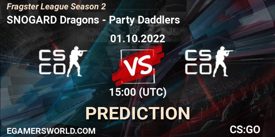 SNOGARD Dragons vs PartyDaddlers: Betting TIp, Match Prediction. 01.10.2022 at 15:10. Counter-Strike (CS2), Fragster League Season 2