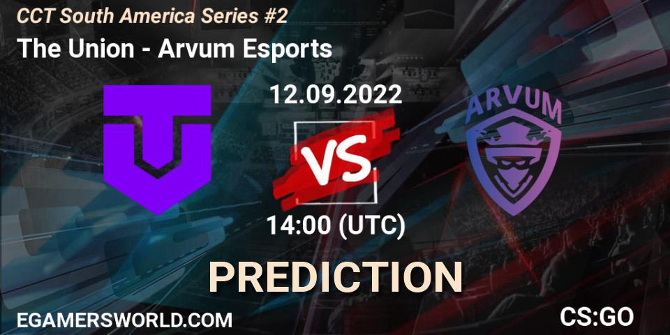 The Union vs Arvum Esports: Betting TIp, Match Prediction. 12.09.2022 at 14:00. Counter-Strike (CS2), CCT South America Series #2