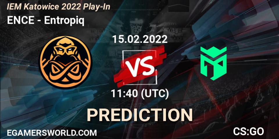 ENCE vs Entropiq: Betting TIp, Match Prediction. 15.02.2022 at 11:55. Counter-Strike (CS2), IEM Katowice 2022 Play-In