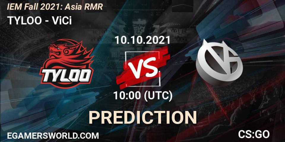 TYLOO vs ViCi: Betting TIp, Match Prediction. 10.10.21. CS2 (CS:GO), IEM Fall 2021: Asia RMR