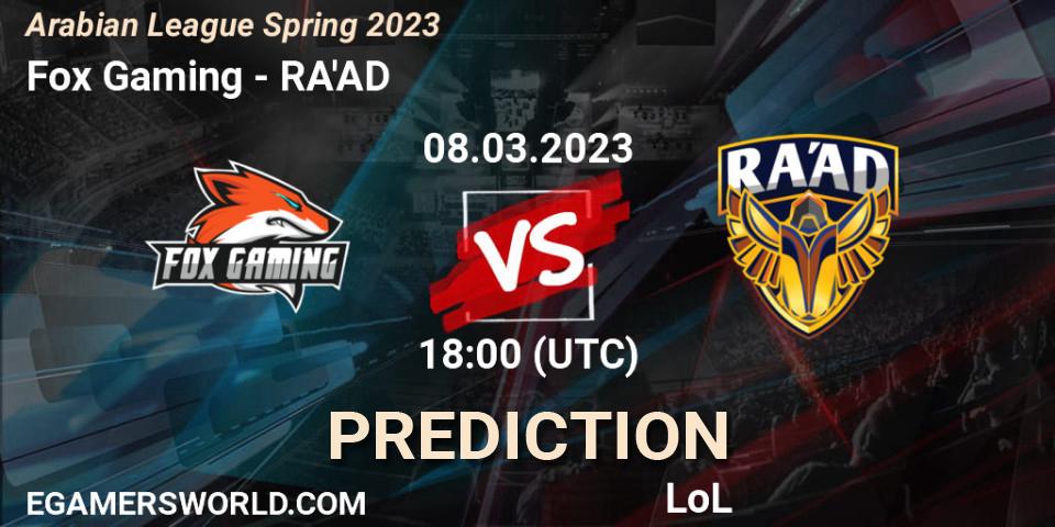 Fox Gaming vs RA'AD: Betting TIp, Match Prediction. 15.02.23. LoL, Arabian League Spring 2023