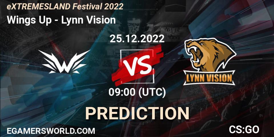 Wings Up vs Lynn Vision: Betting TIp, Match Prediction. 25.12.2022 at 06:10. Counter-Strike (CS2), eXTREMESLAND Festival 2022
