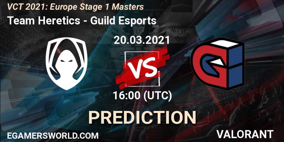 Team Heretics vs Guild Esports: Betting TIp, Match Prediction. 20.03.2021 at 16:00. VALORANT, VCT 2021: Europe Stage 1 Masters