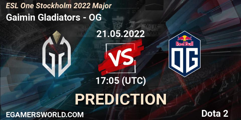 Gaimin Gladiators vs OG: Betting TIp, Match Prediction. 21.05.22. Dota 2, ESL One Stockholm 2022 Major