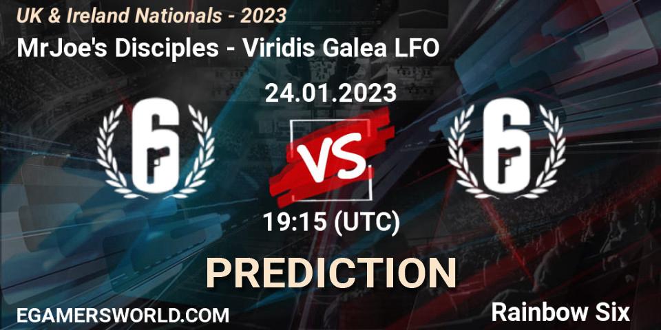 MrJoe's Disciples vs Viridis Galea LFO: Betting TIp, Match Prediction. 24.01.2023 at 19:15. Rainbow Six, UK & Ireland Nationals - 2023
