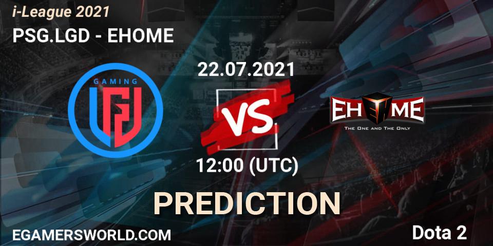 PSG.LGD vs EHOME: Betting TIp, Match Prediction. 22.07.21. Dota 2, i-League 2021 Season 1