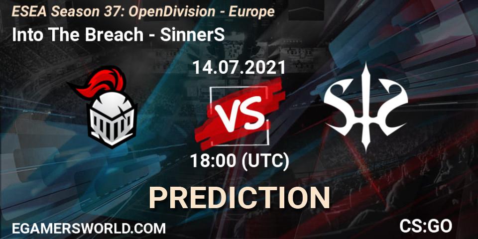Into The Breach vs SinnerS: Betting TIp, Match Prediction. 14.07.21. CS2 (CS:GO), ESEA Season 37: Open Division - Europe