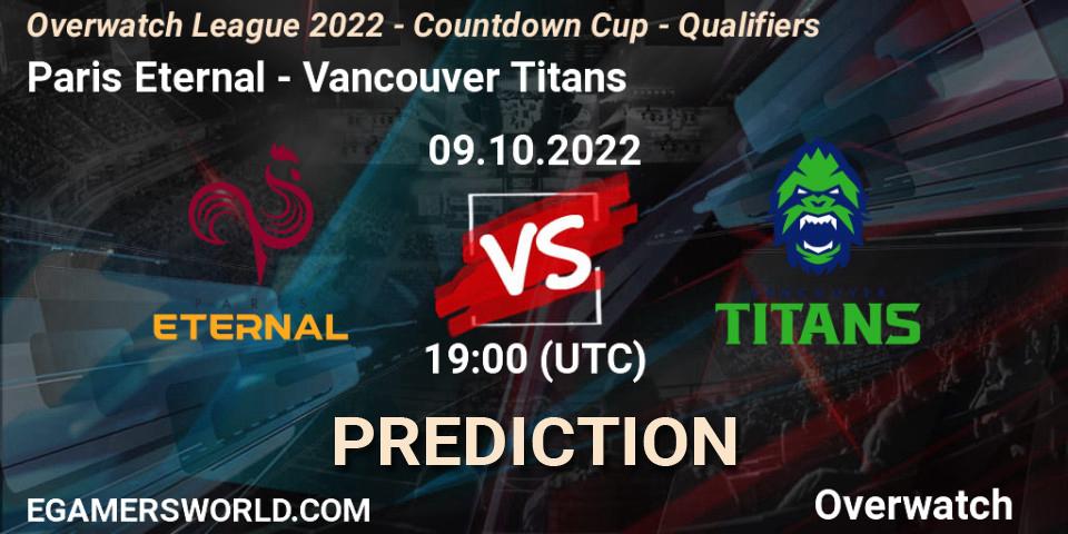 Paris Eternal vs Vancouver Titans: Betting TIp, Match Prediction. 09.10.22. Overwatch, Overwatch League 2022 - Countdown Cup - Qualifiers
