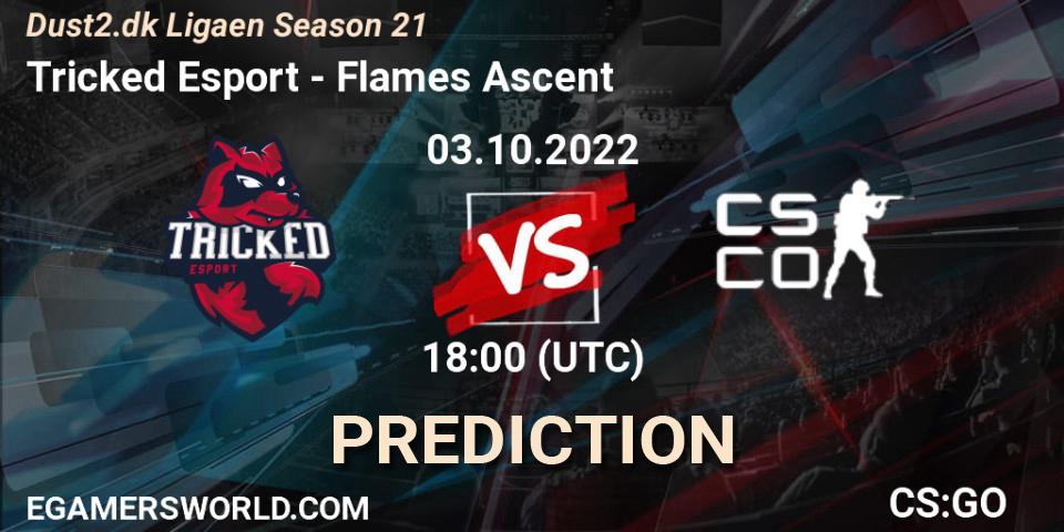 Tricked Esport vs Flames Ascent: Betting TIp, Match Prediction. 03.10.2022 at 18:00. Counter-Strike (CS2), Dust2.dk Ligaen Season 21
