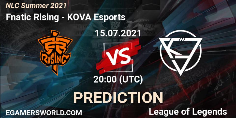 Fnatic Rising vs KOVA Esports: Betting TIp, Match Prediction. 15.07.2021 at 20:00. LoL, NLC Summer 2021