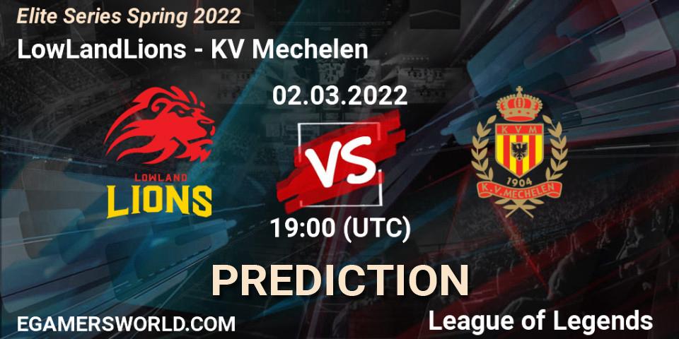 LowLandLions vs KV Mechelen: Betting TIp, Match Prediction. 02.03.2022 at 20:00. LoL, Elite Series Spring 2022