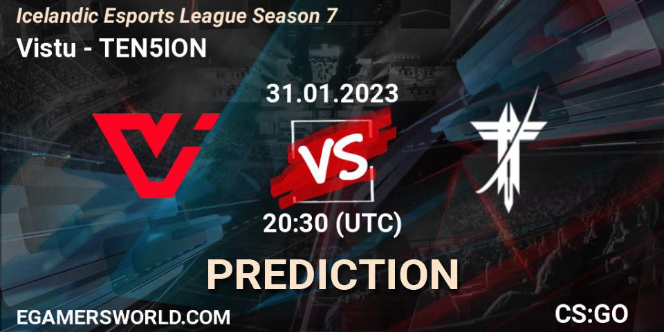 Viðstöðu vs TEN5ION: Betting TIp, Match Prediction. 31.01.23. CS2 (CS:GO), Icelandic Esports League Season 7