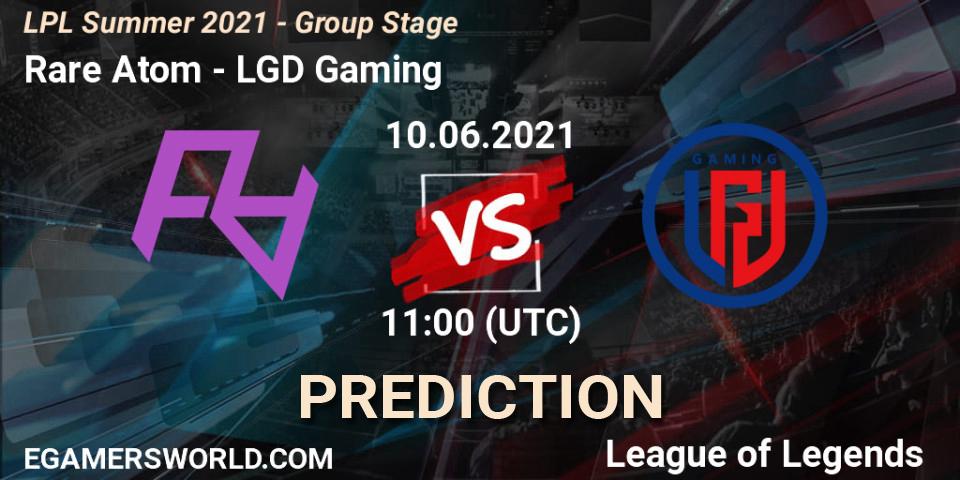 Rare Atom vs LGD Gaming: Betting TIp, Match Prediction. 10.06.21. LoL, LPL Summer 2021 - Group Stage