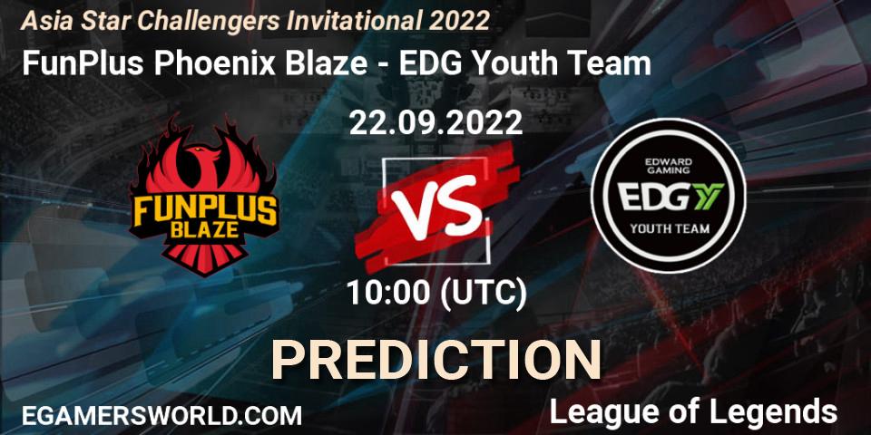 FunPlus Phoenix Blaze vs EDward Gaming Youth Team: Betting TIp, Match Prediction. 22.09.22. LoL, Asia Star Challengers Invitational 2022