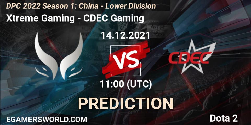 Xtreme Gaming vs CDEC Gaming: Betting TIp, Match Prediction. 14.12.21. Dota 2, DPC 2022 Season 1: China - Lower Division