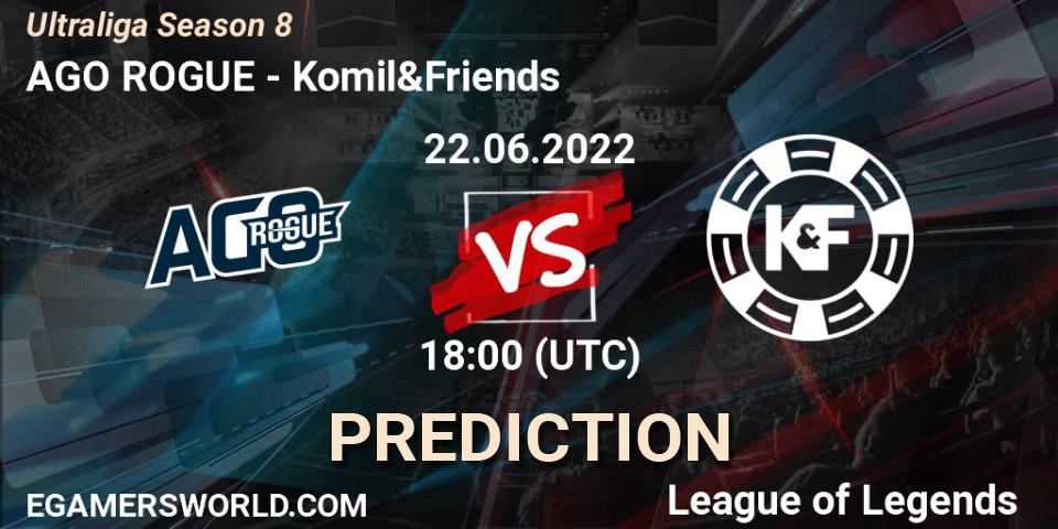 AGO ROGUE vs Komil&Friends: Betting TIp, Match Prediction. 22.06.2022 at 18:15. LoL, Ultraliga Season 8