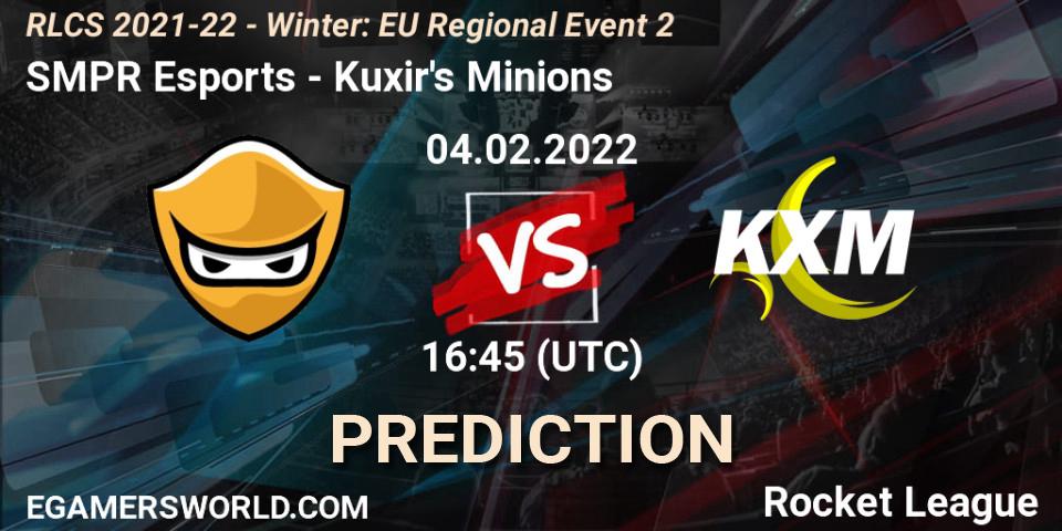 SMPR Esports vs Kuxir's Minions: Betting TIp, Match Prediction. 04.02.22. Rocket League, RLCS 2021-22 - Winter: EU Regional Event 2