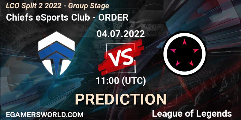 Chiefs eSports Club vs ORDER: Betting TIp, Match Prediction. 04.07.22. LoL, LCO Split 2 2022 - Group Stage