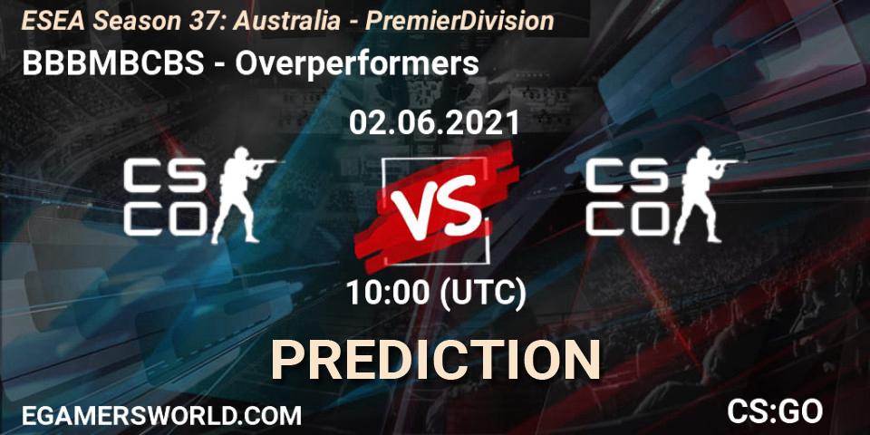 BBBMBCBS vs Overperformers: Betting TIp, Match Prediction. 02.06.21. CS2 (CS:GO), ESEA Season 37: Australia - Premier Division