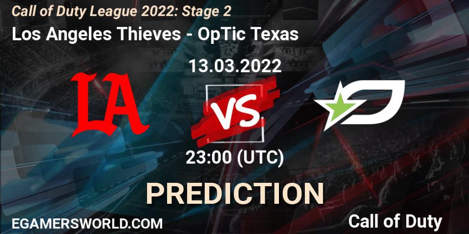 Los Angeles Thieves vs OpTic Texas: Betting TIp, Match Prediction. 13.03.2022 at 22:00. Call of Duty, Call of Duty League 2022: Stage 2
