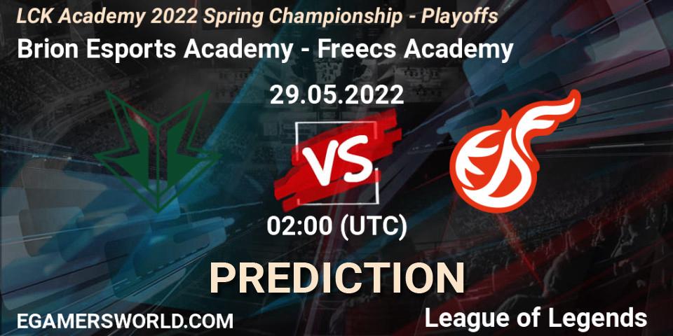 Brion Esports Academy vs Freecs Academy: Betting TIp, Match Prediction. 29.05.2022 at 02:00. LoL, LCK Academy 2022 Spring Championship - Playoffs