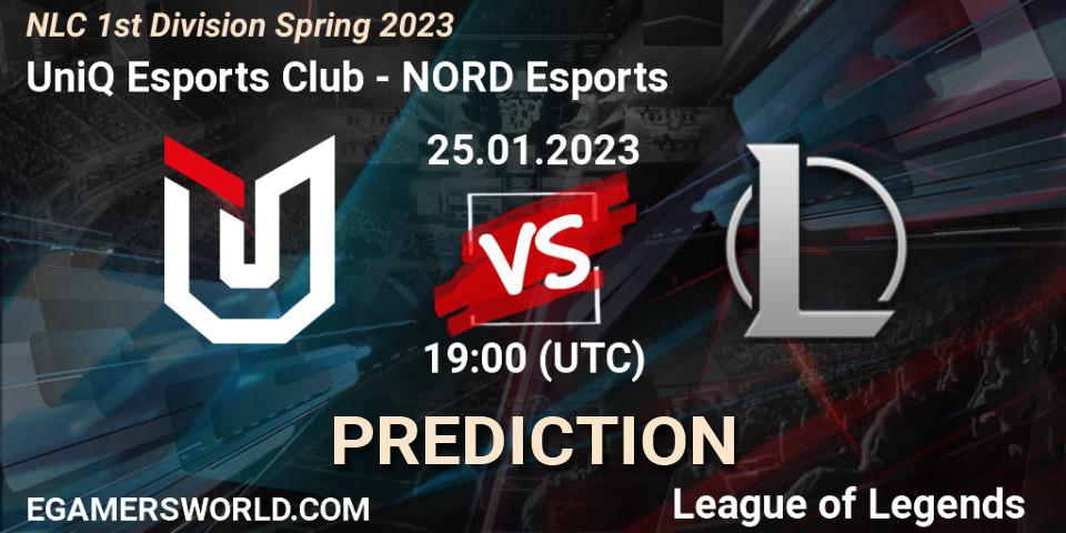 UniQ Esports Club vs NORD Esports: Betting TIp, Match Prediction. 25.01.2023 at 19:00. LoL, NLC 1st Division Spring 2023