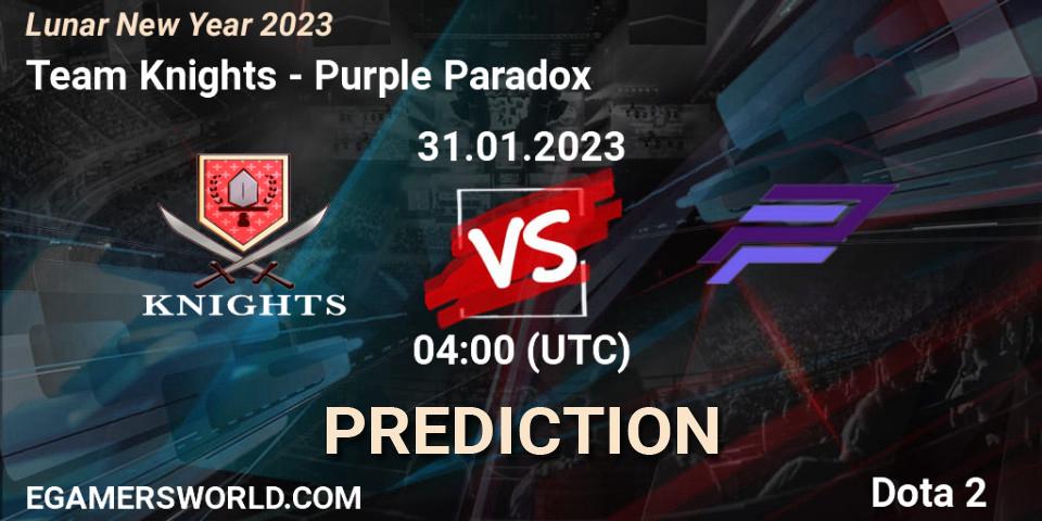 Team Knights vs Purple Paradox: Betting TIp, Match Prediction. 01.02.23. Dota 2, Lunar New Year 2023