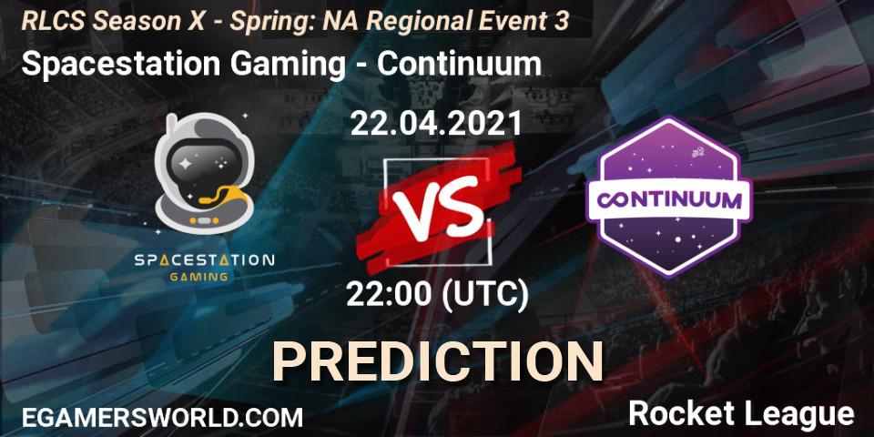 Spacestation Gaming vs Continuum: Betting TIp, Match Prediction. 22.04.2021 at 22:00. Rocket League, RLCS Season X - Spring: NA Regional Event 3