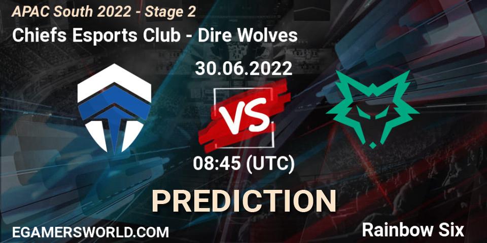 Chiefs Esports Club vs Dire Wolves: Betting TIp, Match Prediction. 30.06.2022 at 08:45. Rainbow Six, APAC South 2022 - Stage 2